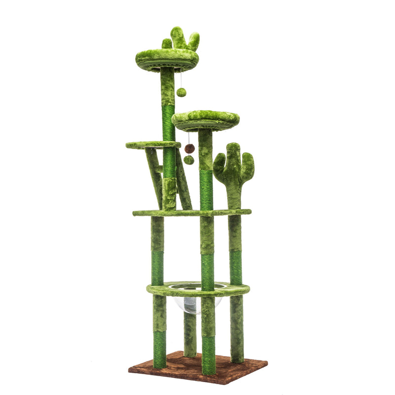 Cactus Cat Tree With Transparent Capsule