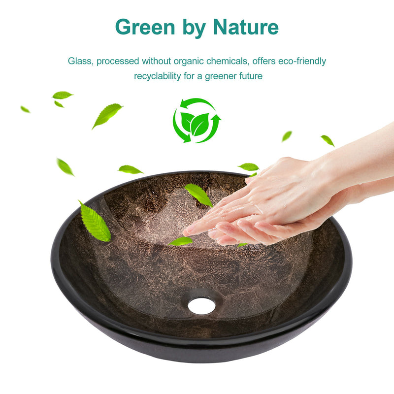Vessel Sink With Faucet And Pop-Up Drain