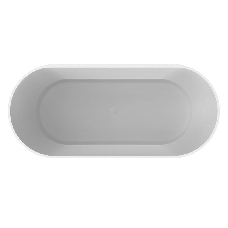 Solid Surface Freestanding Soaking Bathtub & Ergonomic Design