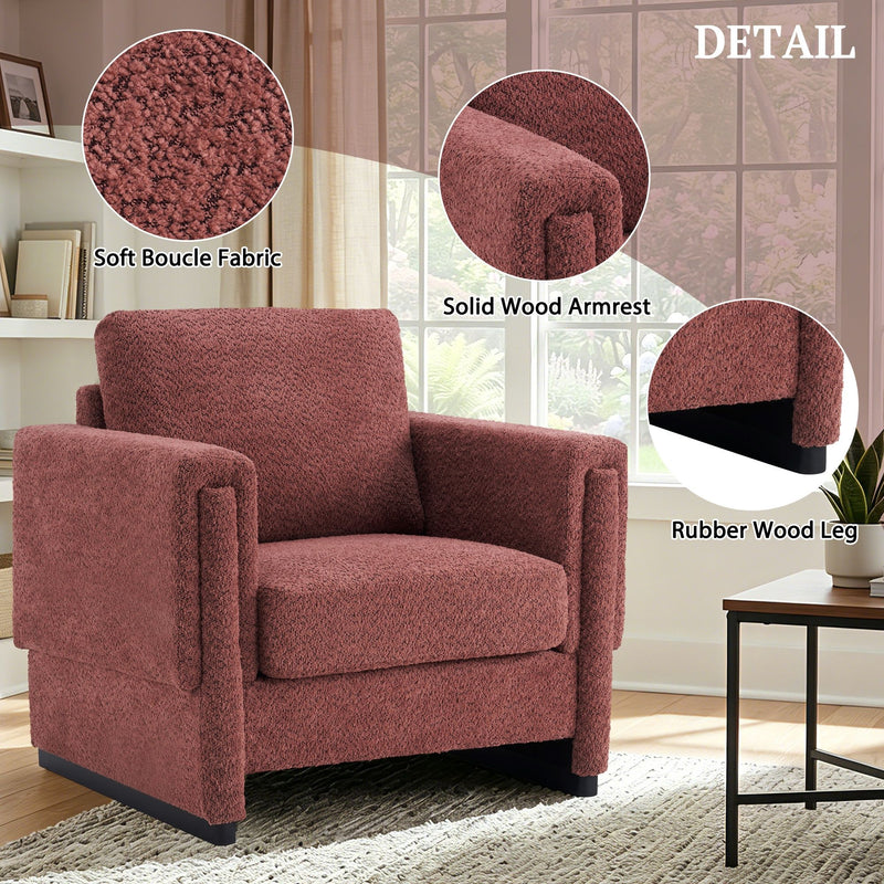 Upholstered Accent Armchair With Square Arm