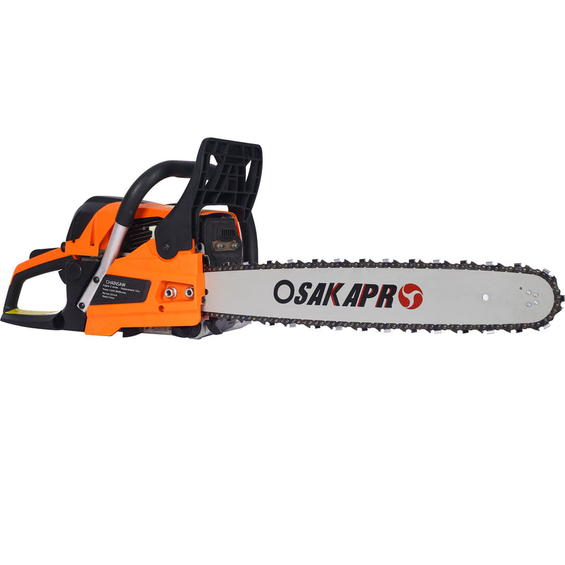 Professional Gasoline Chainsaw 20" 52Cc For Tree And Wood Cutting - Orange