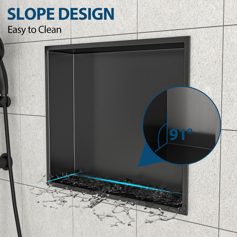 Stainless Steel Shower Niche With Seamless Design For Bathroom Storage