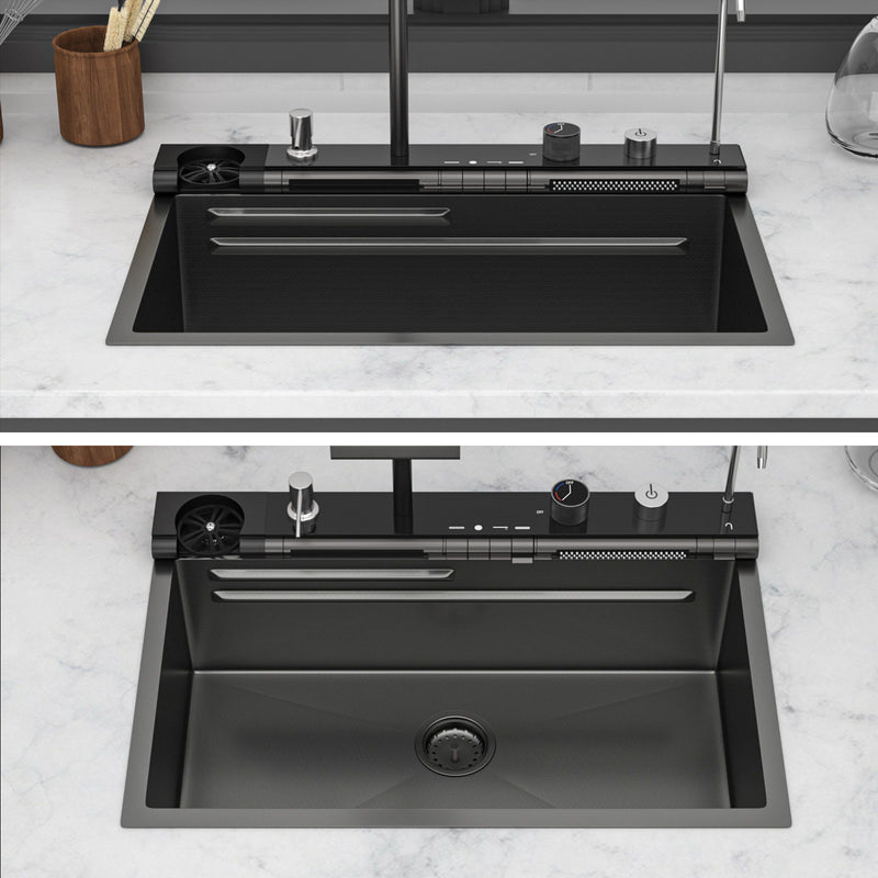 30" Single Bowl Kitchen Sink With Smart LED Faucet