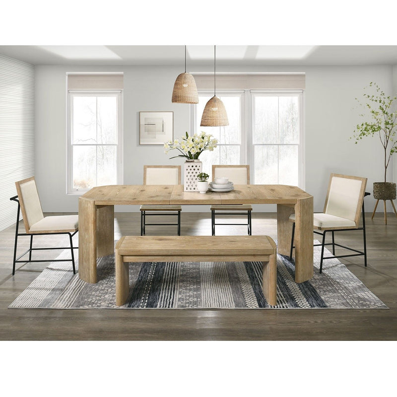 Upholstered Bench For Dining Room - Oak