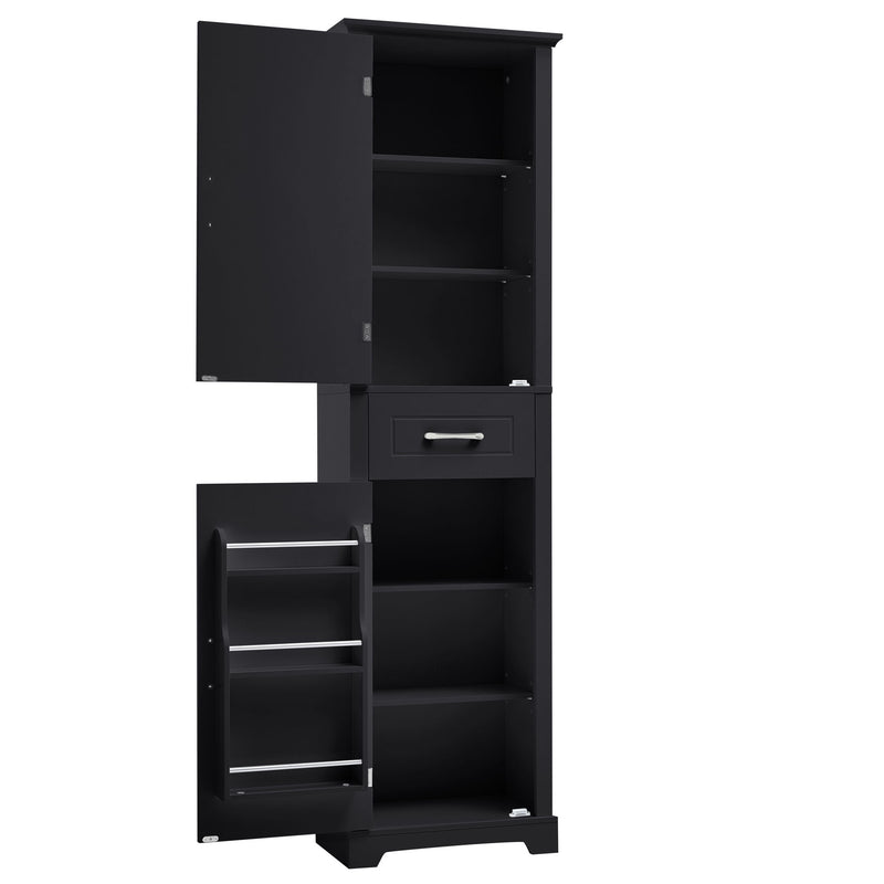 Tall Freestanding Bathroom Storage Cabinet With 2 Doors And Adjustable Shelves