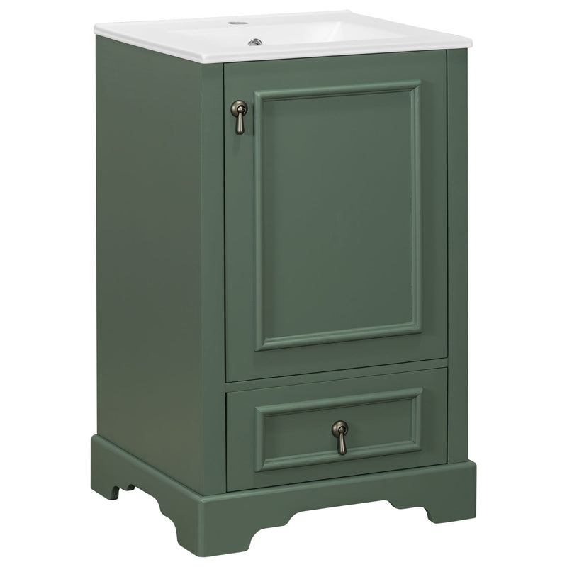 Bathroom Vanity With Sink, Soft Close Door, Adjustable U-Shaped Shelf