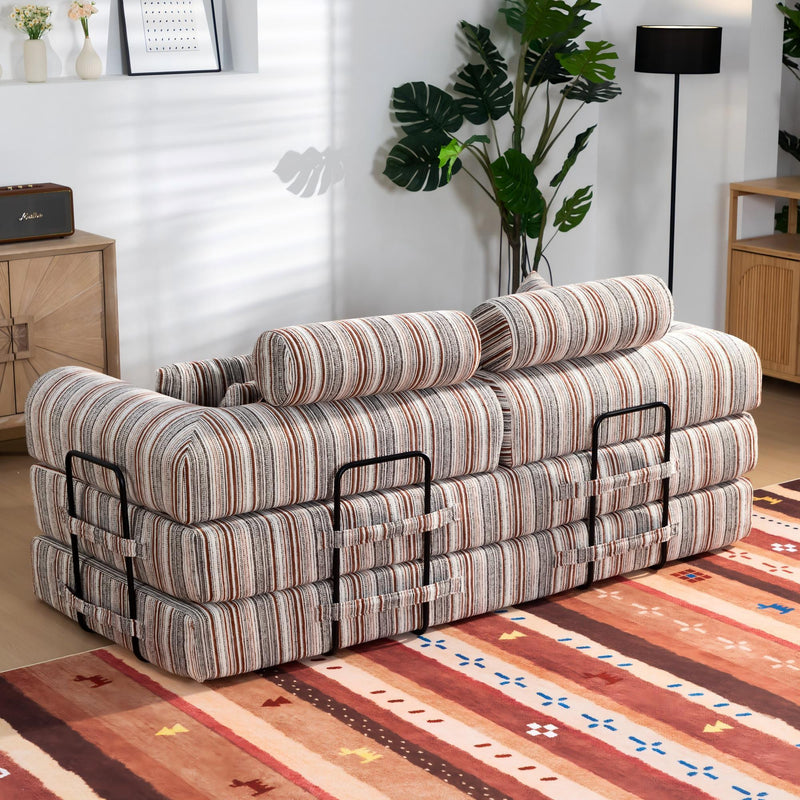 Convertible Sleeper Sofa Bed With High Density Compressed Sponge, Upholstered Couch For Living Room