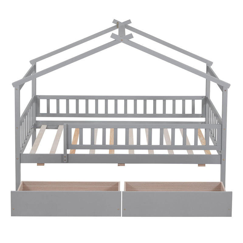 House Bed With 2 Drawers