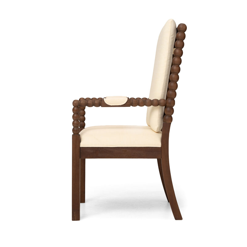 Dining Chairs With Upholstered Fabric For Home Kitchen (Set of 2) - Walnut