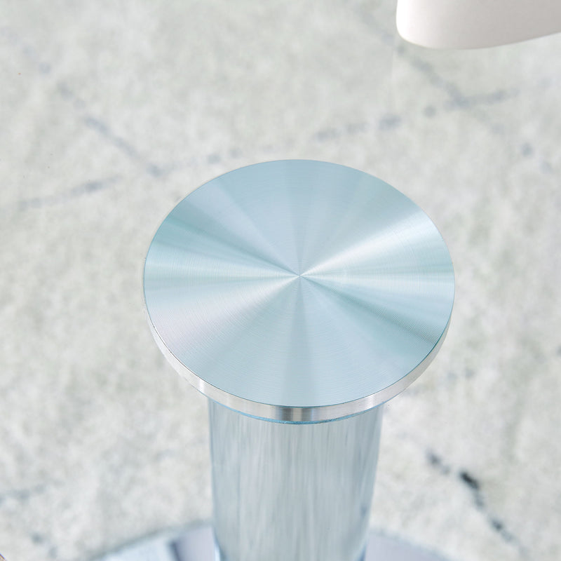 Modern Minimalist Round Dining Table With Glass Top