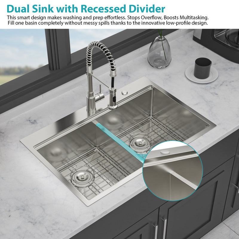 Topmount Drop In Kitchen Sink With Double Bowl Design
