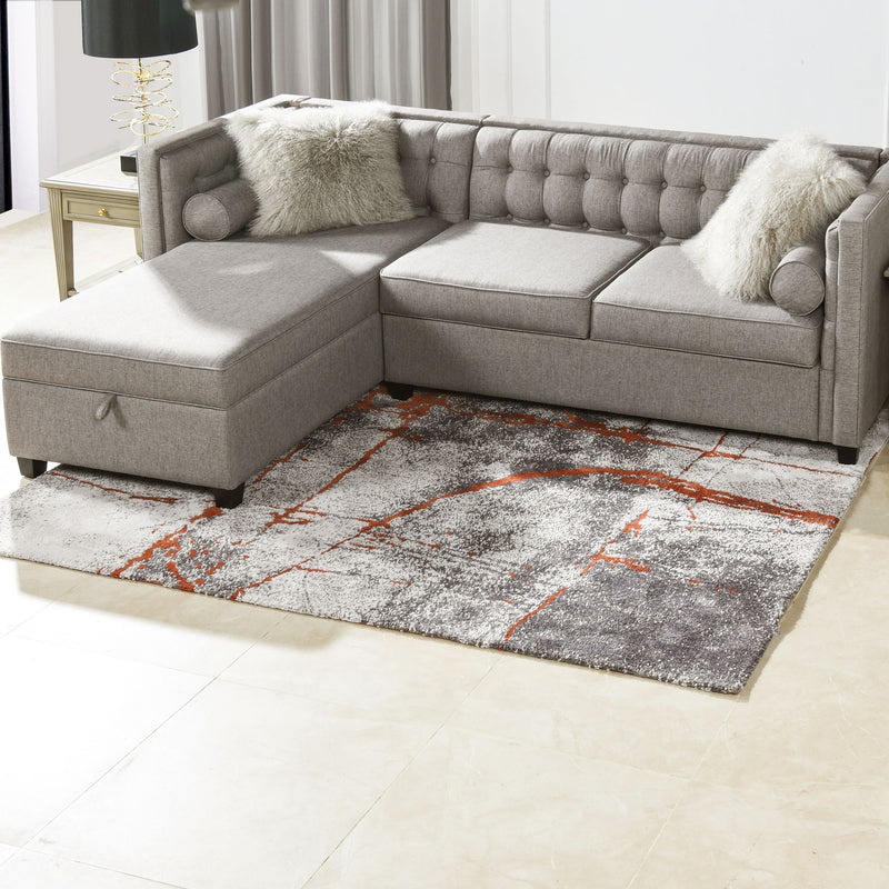 Quarry - 5' X 6.5' Abstract Area Rug - Gray