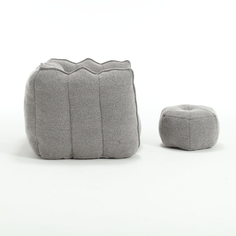 Soft Bean Bag Chair With High Resilient Foam (Chips) - Gray