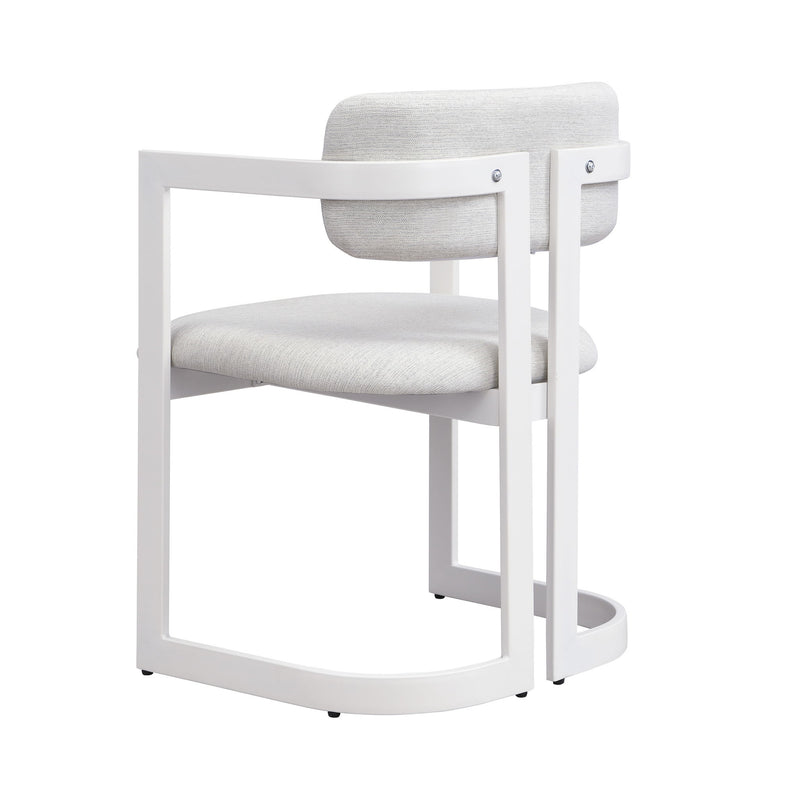 Upholstered Dining Armchairs (Set of 2) - Beige / White