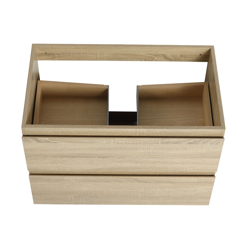 Wall Mounted Bathroom Vanity With Sink, 2 Soft Close Drawers