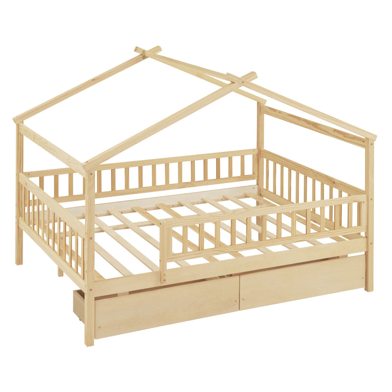 House Bed With 2 Drawers