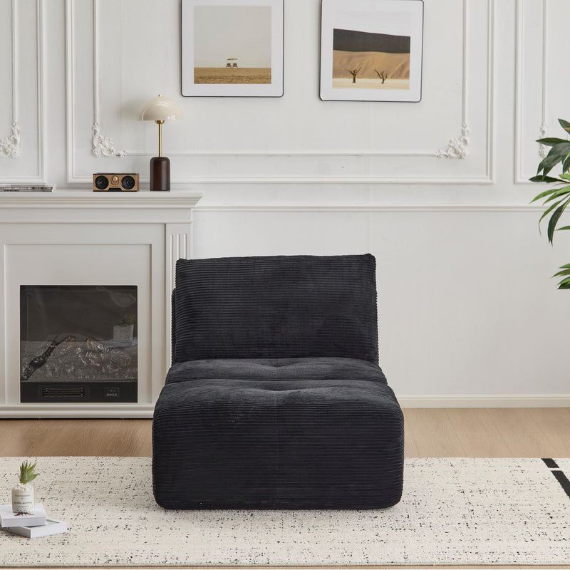 Single Chaise Longue With Movable Ottoman For Living Room