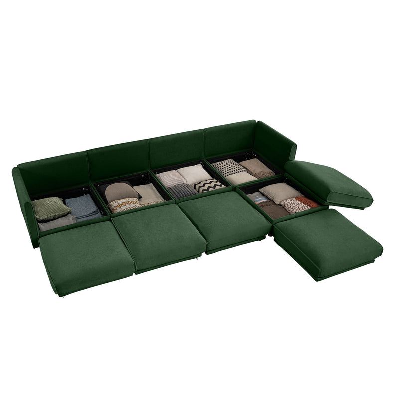 Contemporary Elegant Sofa With Storage And Ottoman