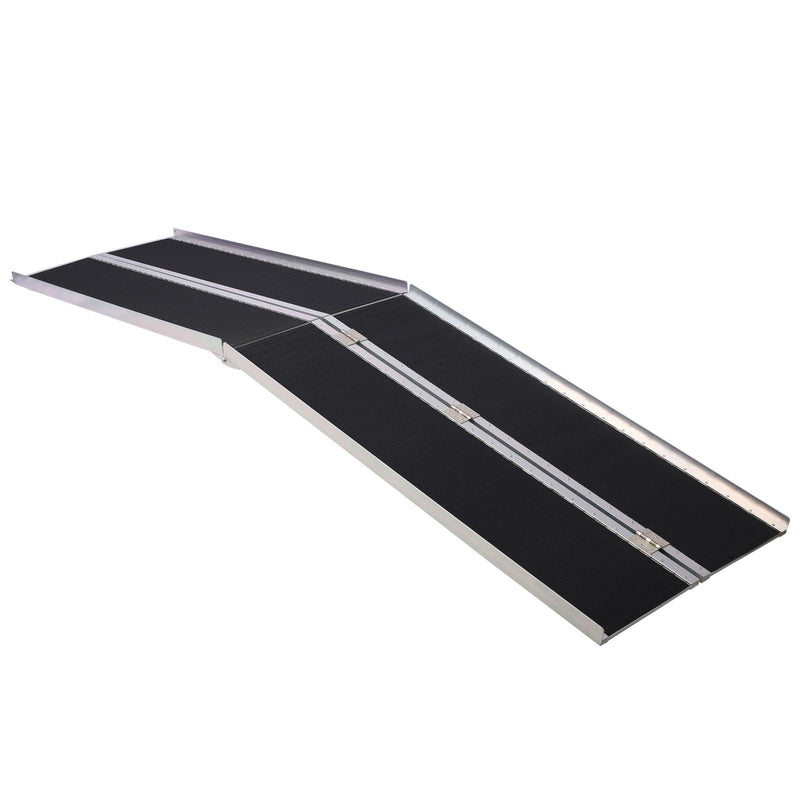 Portable And Foldable Wheelchair Ramp With Non Skid Surface