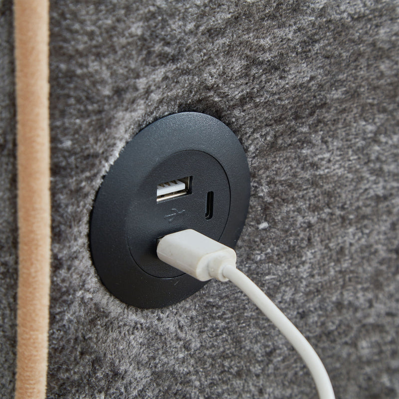 Pull Out Sofa Bed With Adjustable 3 Position Backrest, USB Charging Ports, Side Pockets