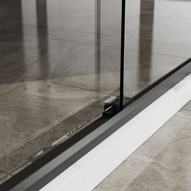 Goodyo - Double Sliding Bathtub Shower Door With Sgcc Clear Tempered Glass