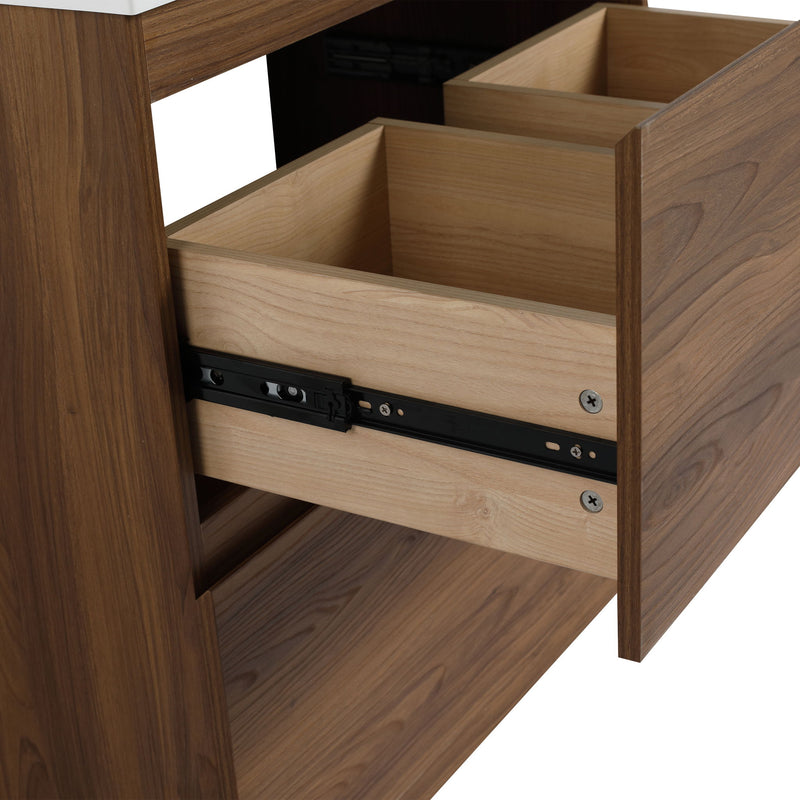 Modern Freestanding Bathroom Vanity Cabinet With Double Drawer