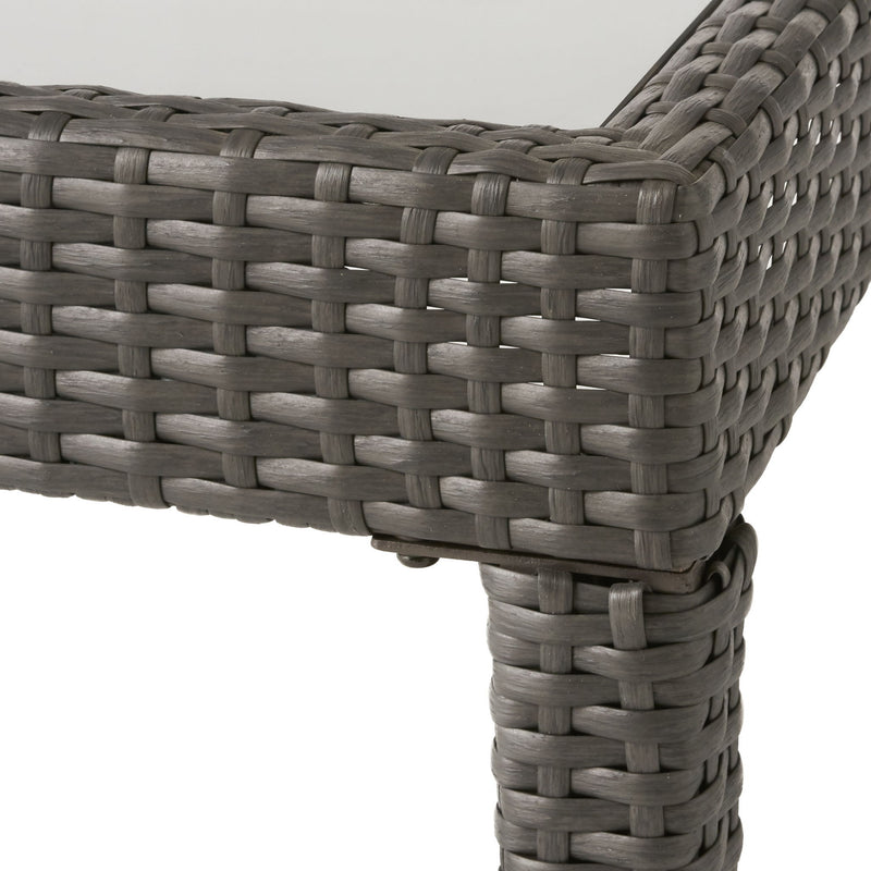 Contemporary Antibes Loveseat & Table Set Outdoor - Gray