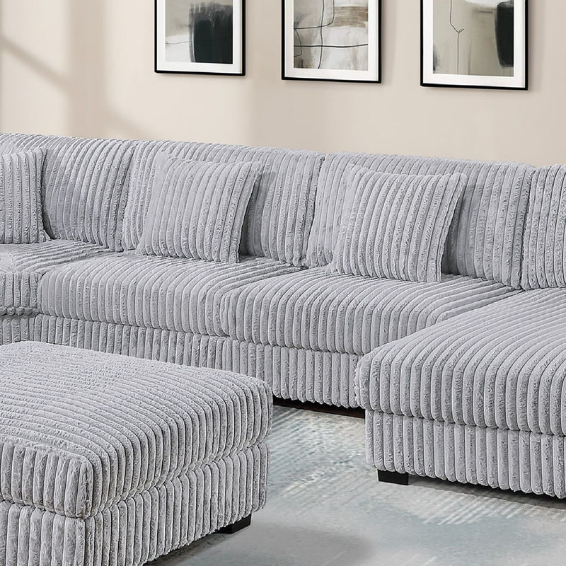 Contemporary Style Modular Sectional Sofa Set With USB, Cup Holder