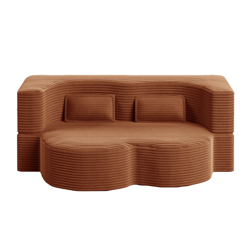 Convertible Foam-Filled Sleeper Sofa Bed With 2 Pillows