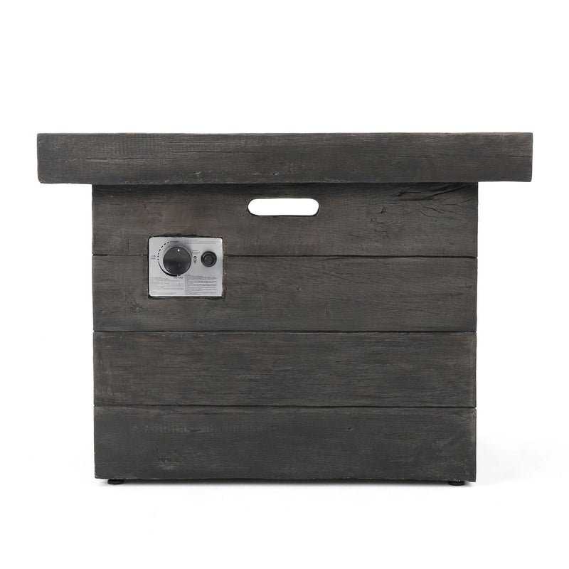 Anchorage - Wood Square Fire Pit 40, 000 Btu - Gray
