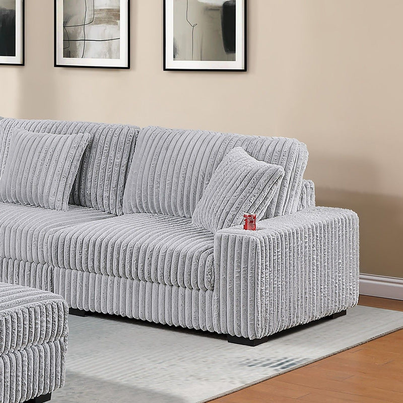Contemporary Style Modular Sectional Sofa Set With USB, Cup Holder