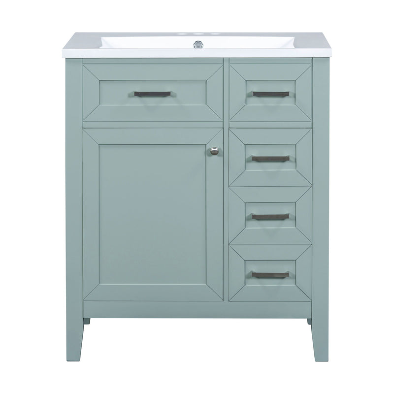 Modern Bathroom Vanity With Sink Combo, 3 Drawers, Undermount Drop-In Sink