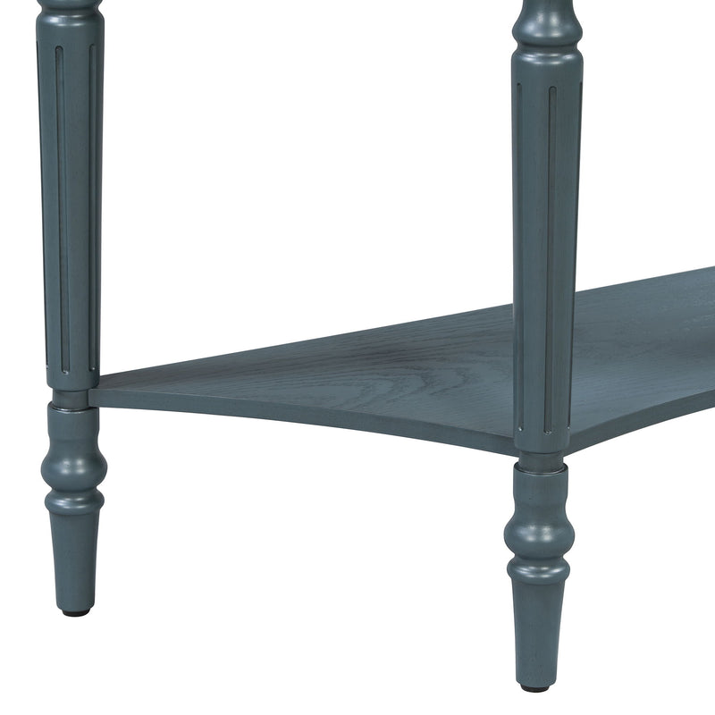 Half Moon Console Table With Drawer & Shelf