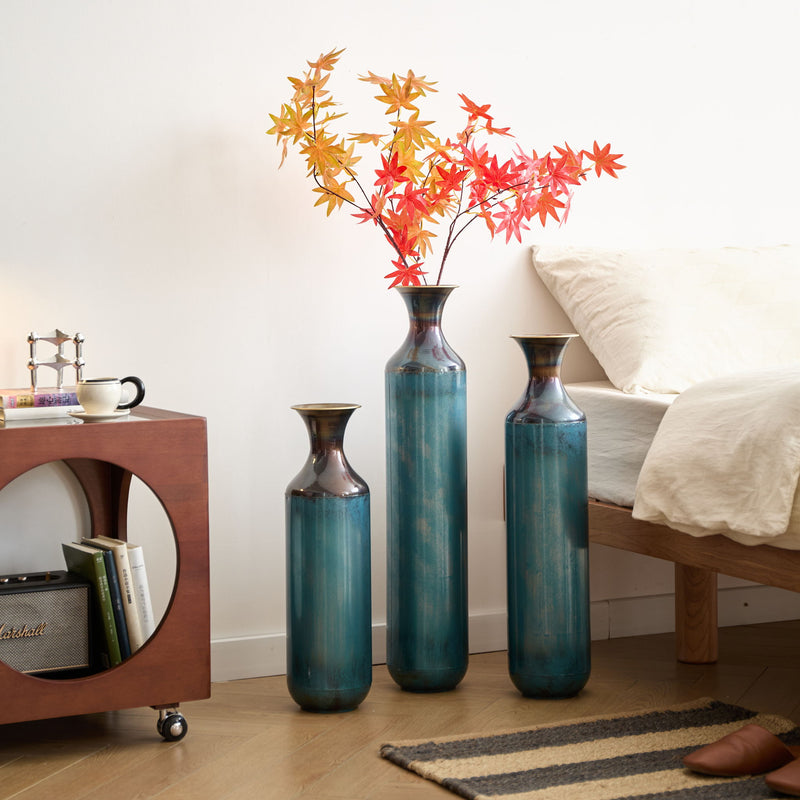 Modern Droplet Shaped Floor Vase Set, 3 Piece Home Decor