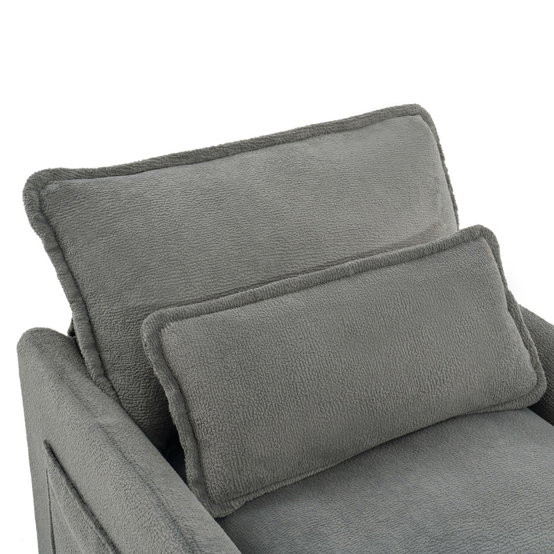Modern Loveseat Sofa, Upholstered Couch With Side Storage Pockets