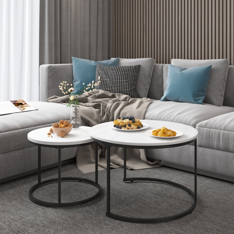 Round Nesting Coffee Table (Set of 2)