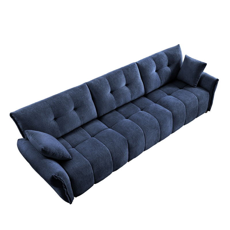 Modern Sofa & Pillows, Textured Cover, High Rebound Cushions
