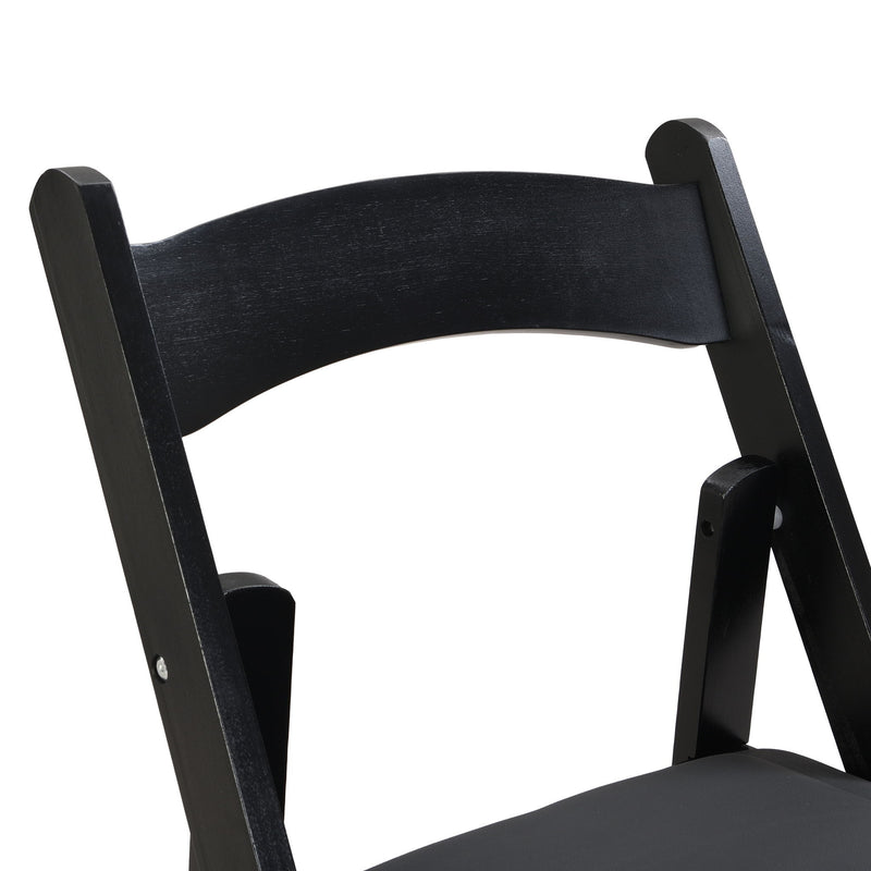 Solid Wood Upholstered Folding Chair Set, Dining Room (Set of 4)
