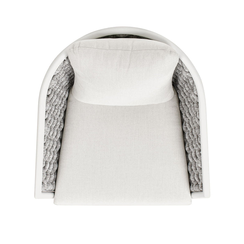 Rowan - Rope Barrel Back Patio Accent Arm Chair (Set of 2) - White