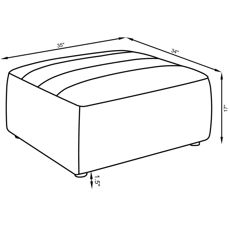 Sunny - Square Upholstered Ottoman - Ivory