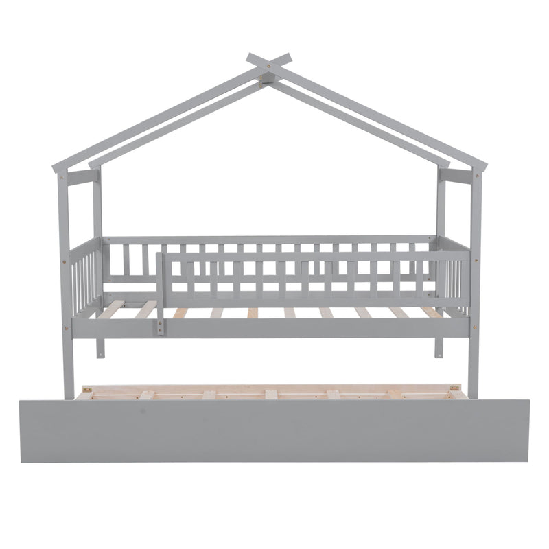 Creativity House Bed With Twin Size Trundle