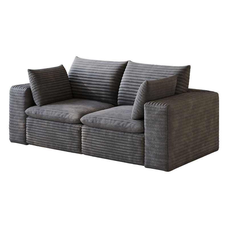 Cloud Sofa, Deep Seat Couches, Removable Cushion For Living Room - Dark Gray