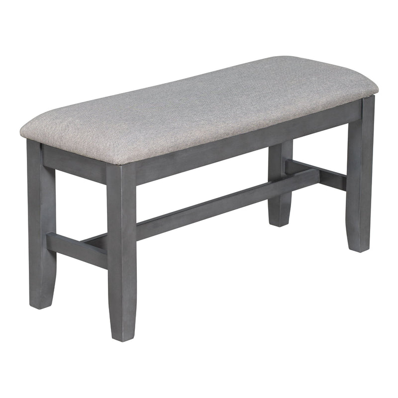 Foldable Dining Set For 6 With 4 Chairs And Bench, Space Saving Design - Gray
