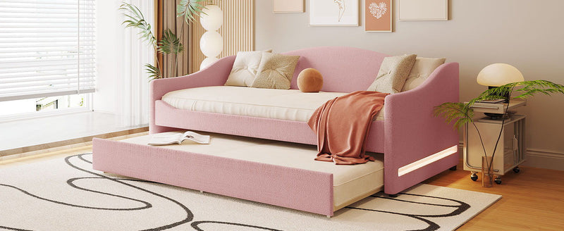 Design Upholstered Daybed With Light And Trundle