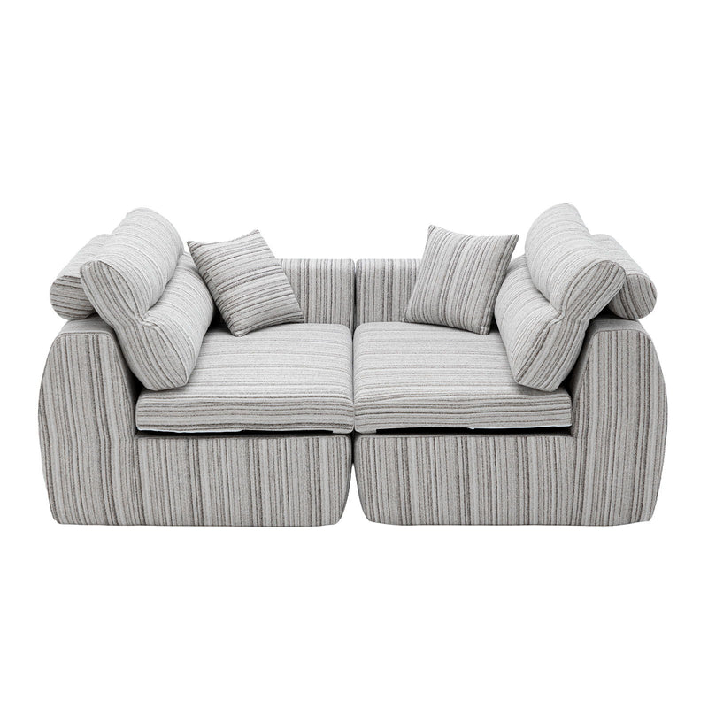 3 Seater, Couch With Throw Pillows For Living Room