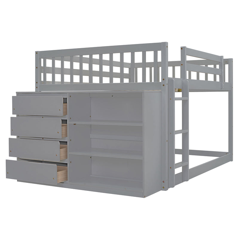 Bunk Bed With 4 Drawers And 3 Shelves