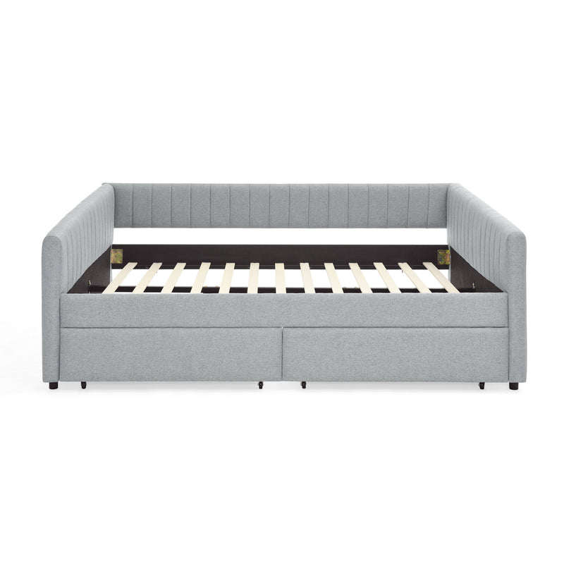 Upholstered Queen Daybed With 2 Drawers