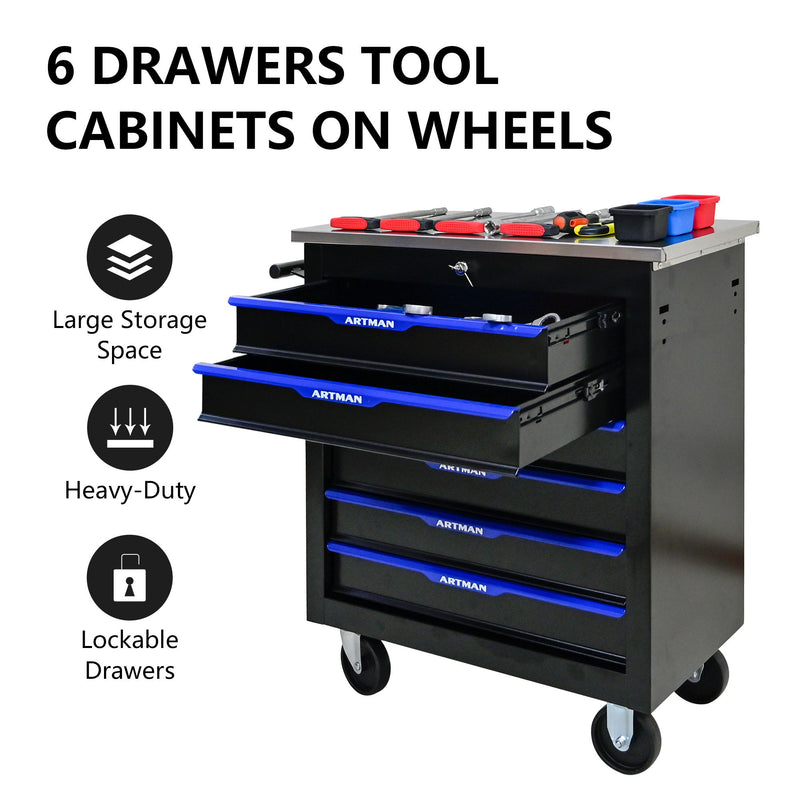 Drawer Multifunctional Tool Cart With Wheels