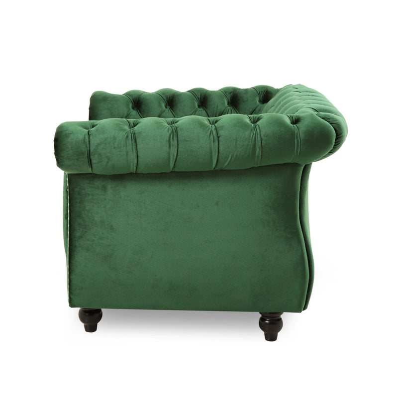 Nexuson - Upholstered Chesterfield Chair With Deep Tufted And Nailhead Trim