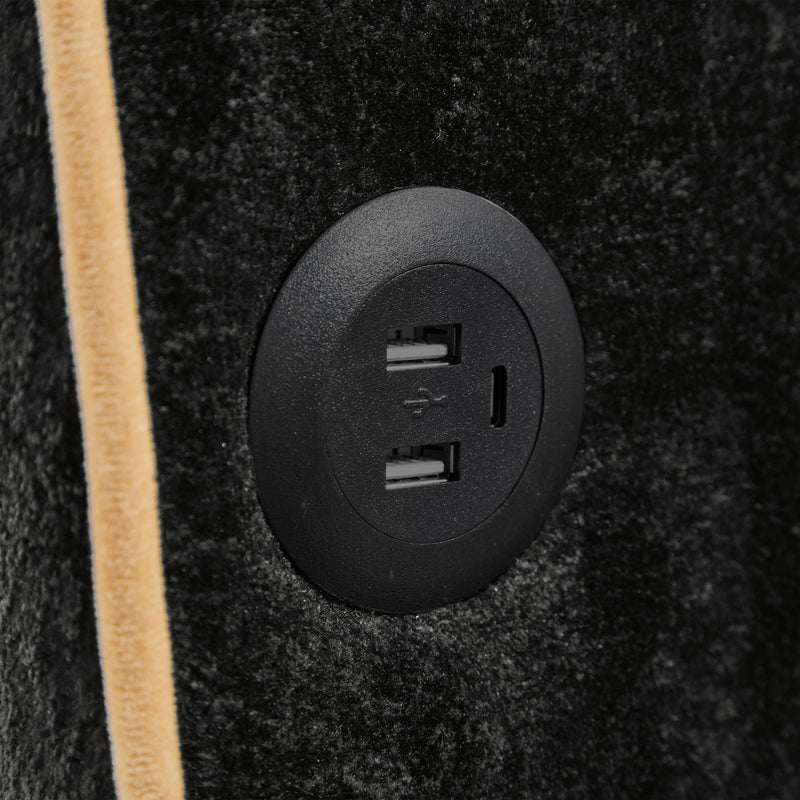 Pull Out Sofa Bed With Adjustable 3 Position Backrest, USB Charging Ports, Side Pockets